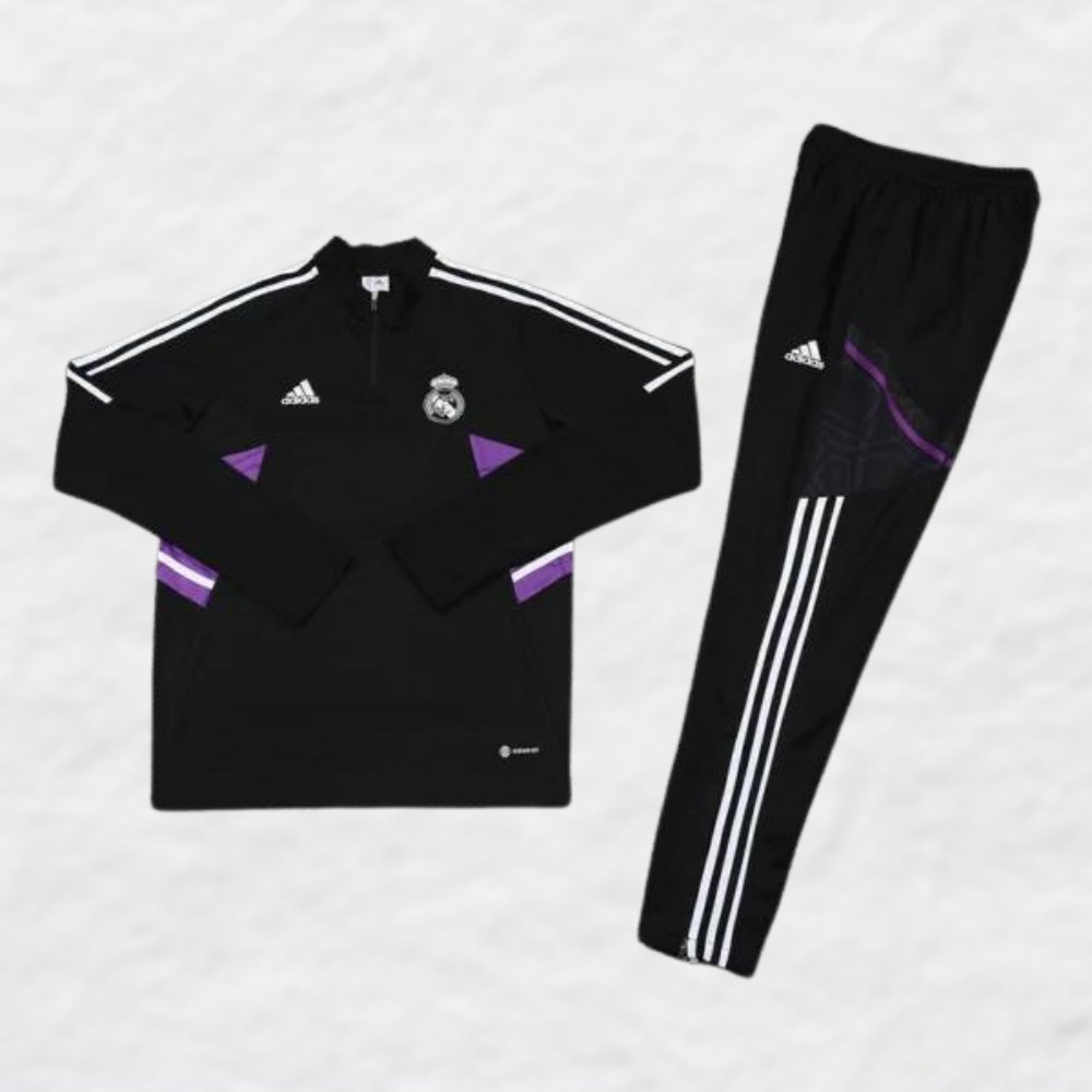 REAL MADRID 2022/23 BLACK TRACKSUIT - Tracksuit - False9Fits